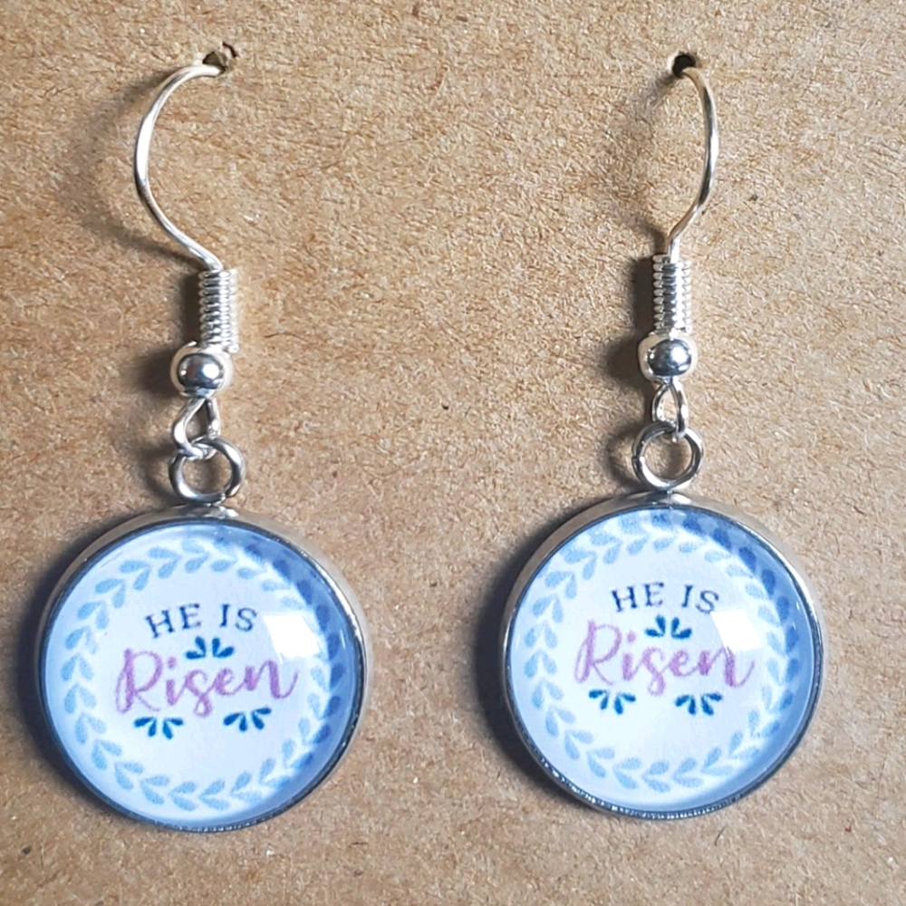 16mm dangle stud- he is risen. Easter